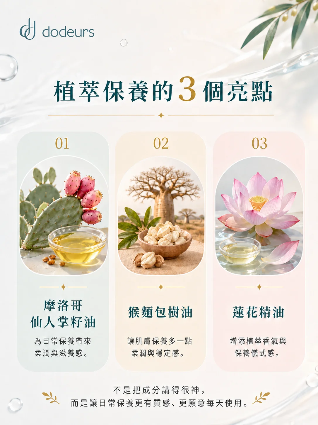 植萃保養的 3 個亮點
